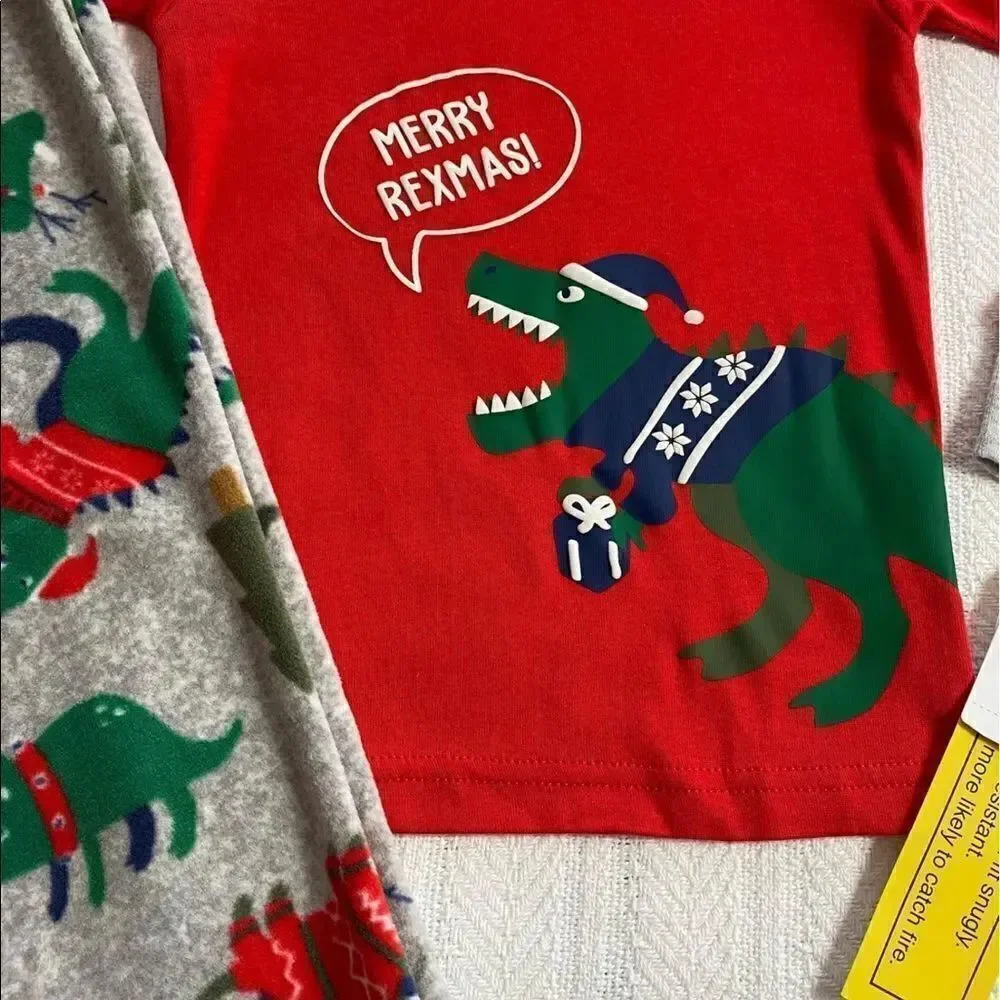 CARTER’S Boys 2 Piece “Merry Rexmas” Pajama Set